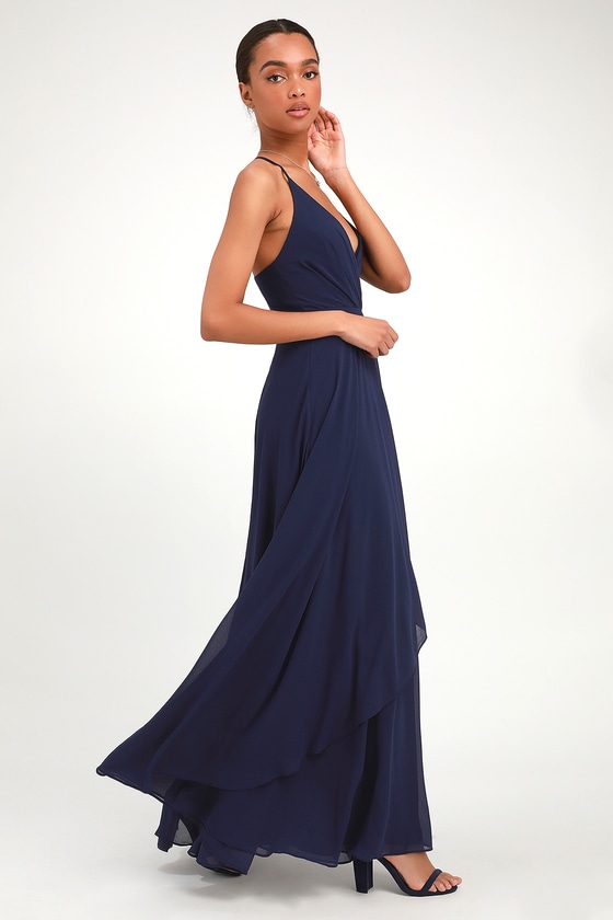 Stunning Maxi Dress - Navy Blue Maxi Dress - Backless Maxi Dress - Lulus