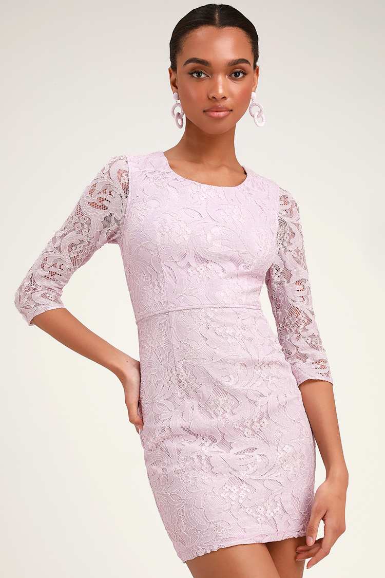 Sexy Lavender Lace Dress - Lace Bodycon Dress - Lavender Dress - Lulus