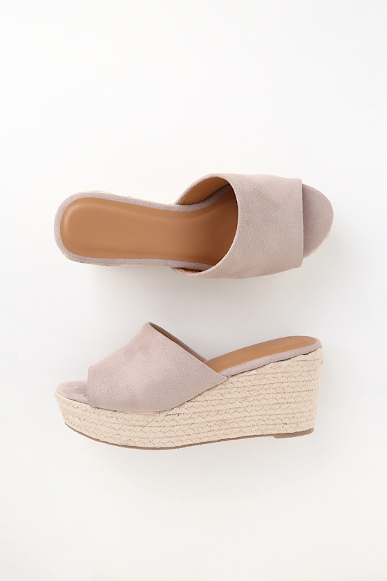 taupe espadrille wedges