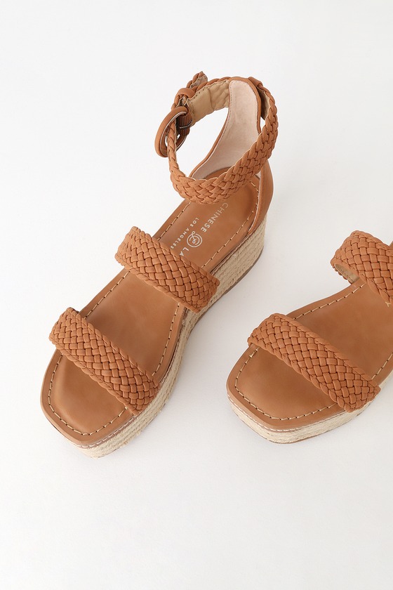 tan espadrille flatform sandals