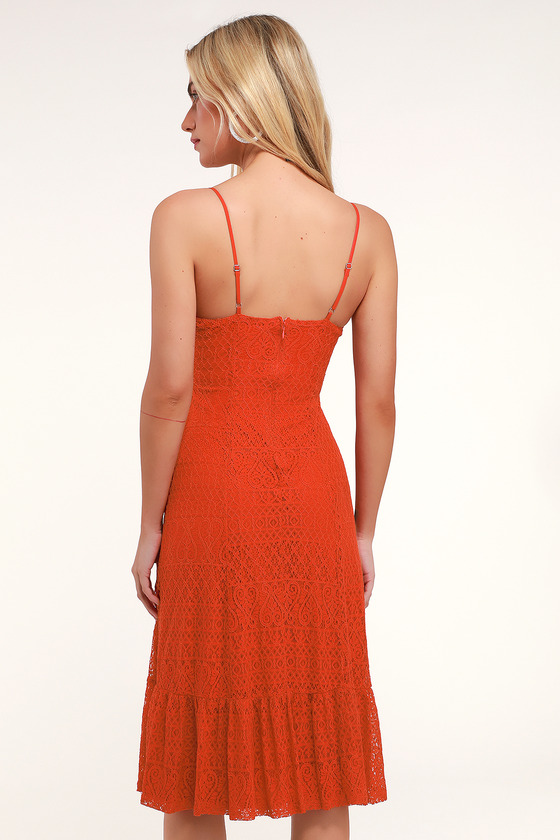 orange lace gown