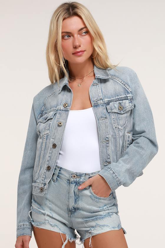 Hayden Light Wash Oversized Denim Jacket 2