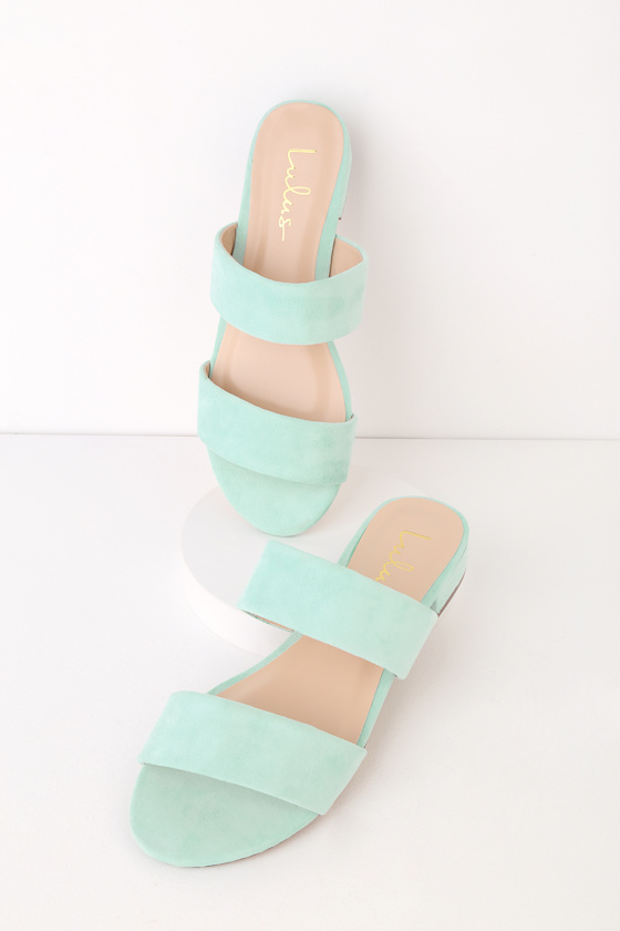 Devin Mint Suede Slide Sandals 3