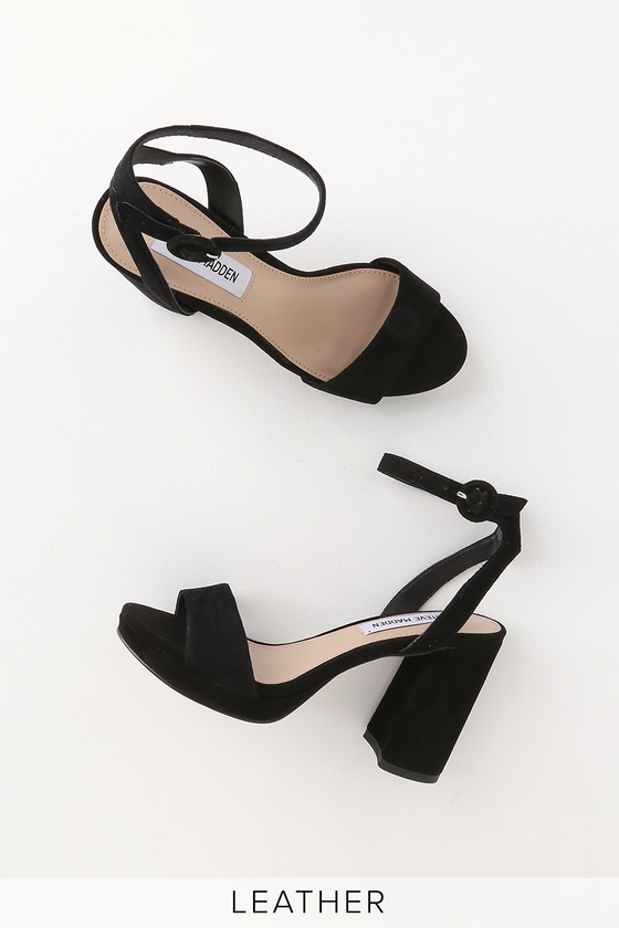 Steve Madden Perch - Black Suede Heels 