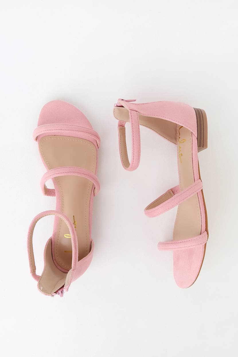 open lace back dress Clear the Way Pink Transparent Strap Slide Sandals main image 0