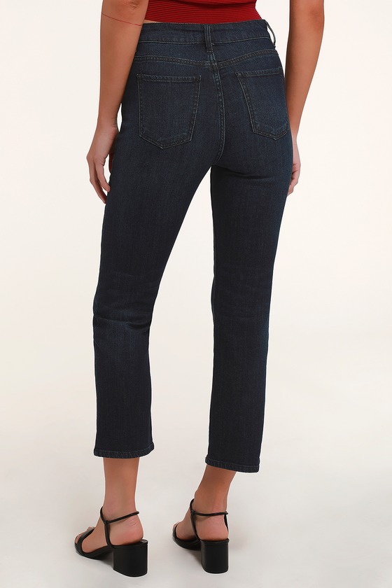 high waisted straight leg jeans