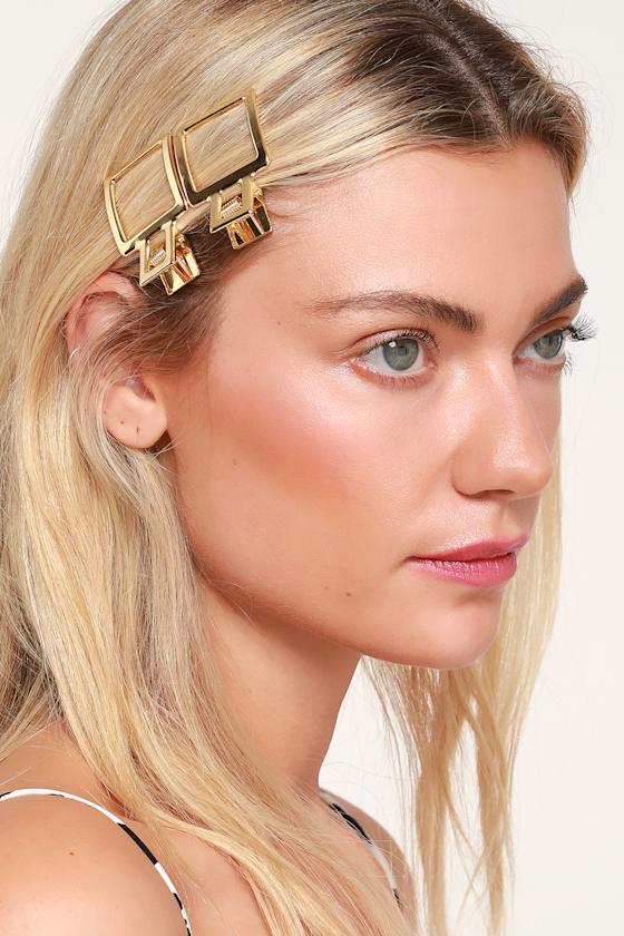 Cute Gold Hair Clip Square Hair Clip Square Gold Hair Claw Lulus
