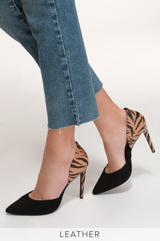 Hypnotic Tiger Pointed Toe D'Orsay Pumps 2