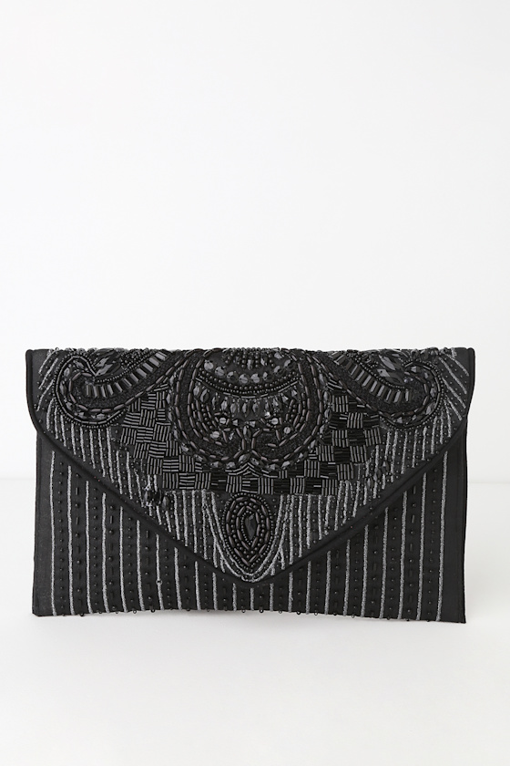 Constantinople Black Beaded Clutch 4