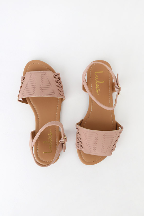 blush flat sandals