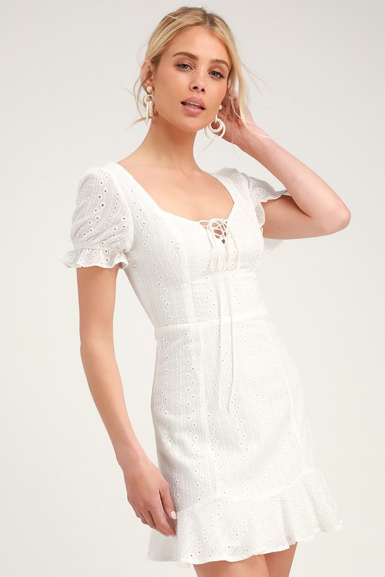 long white eyelet dress