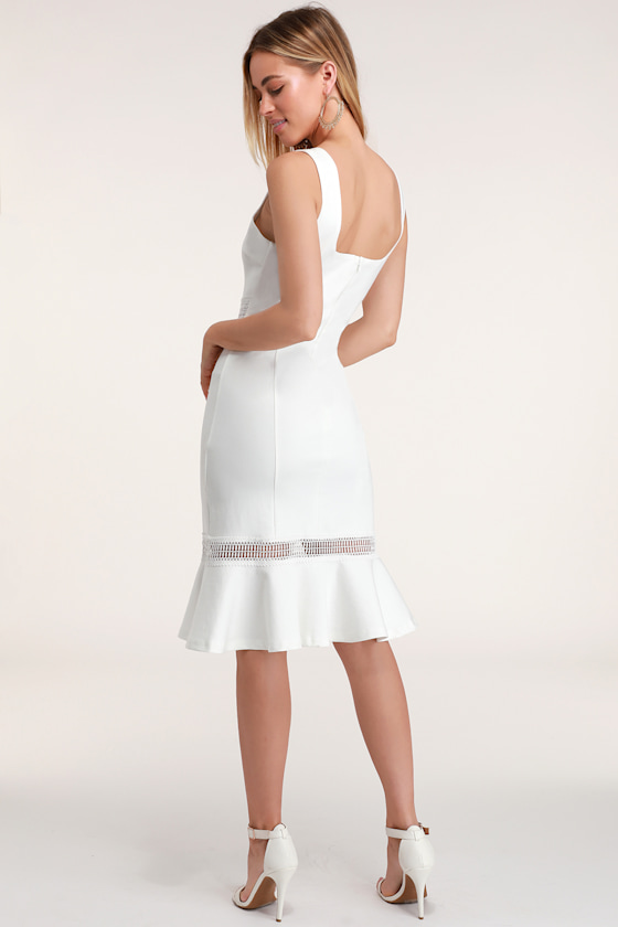 Martini Mama White Crochet Midi Dress 4