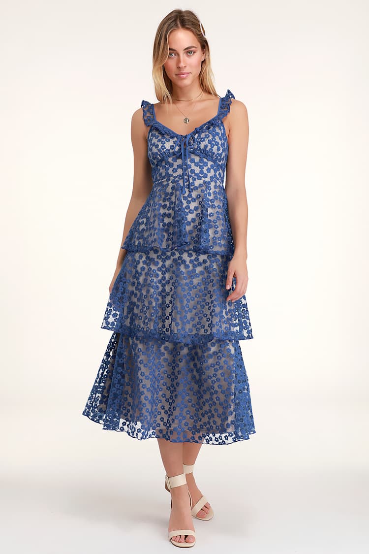 royal blue embroidered dress Royal Blue Mirror Embroidered Organza Anarkali