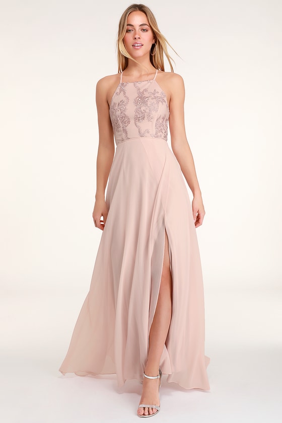 lulus blush pink maxi dress