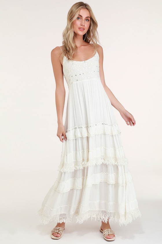 beaded boho dress