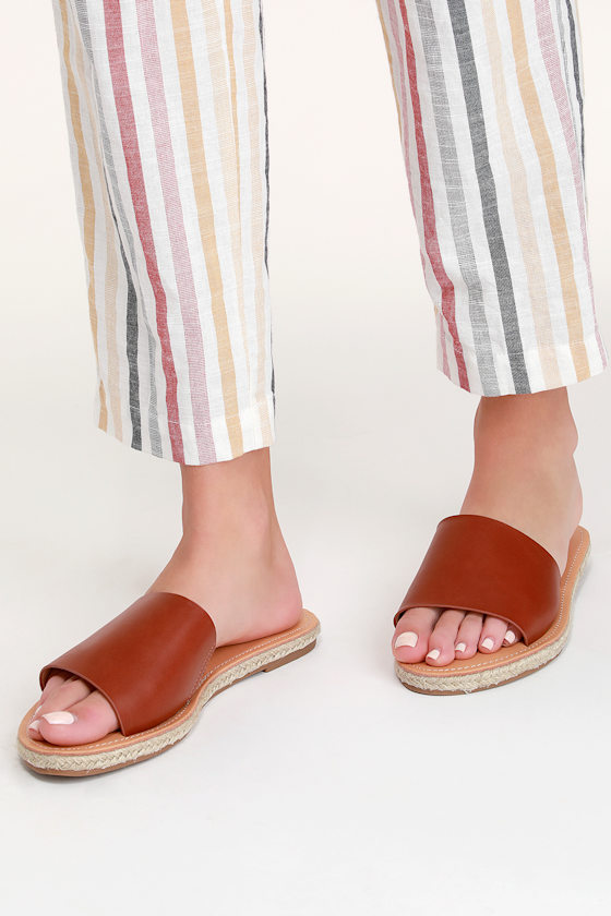 Cute Brown Sandals Slide Sandals Espadrille Sandals Lulus