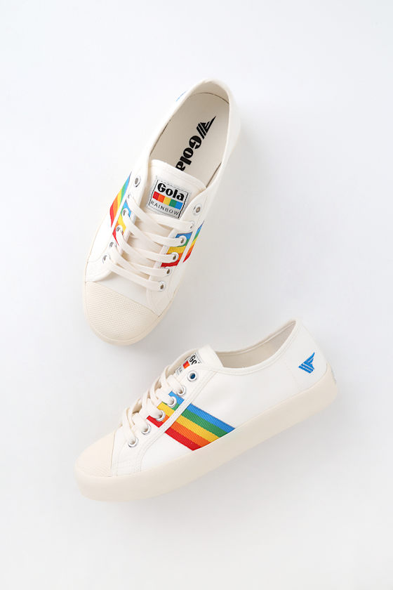 Coaster Rainbow Off White Multi Sneakers 3