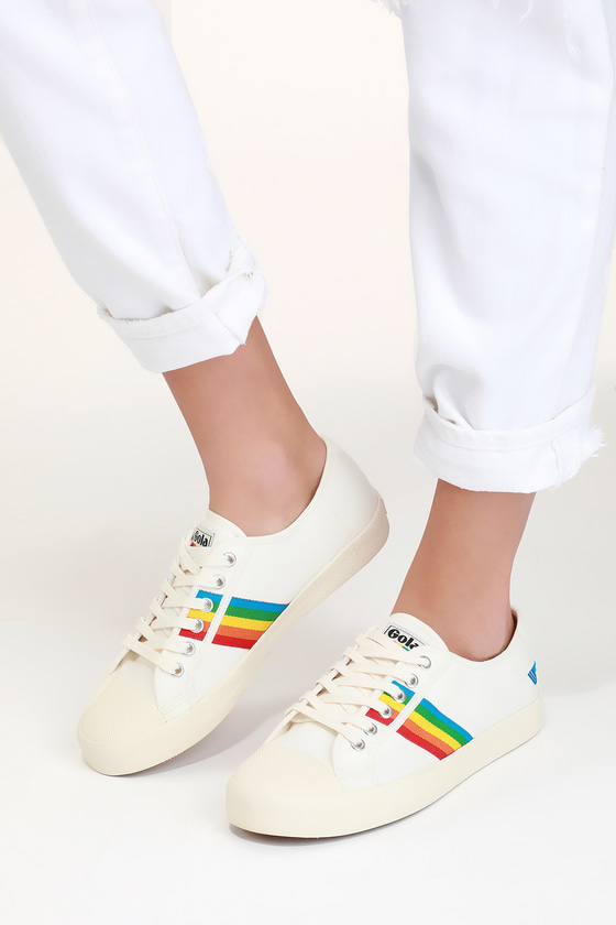 rainbow white sneakers