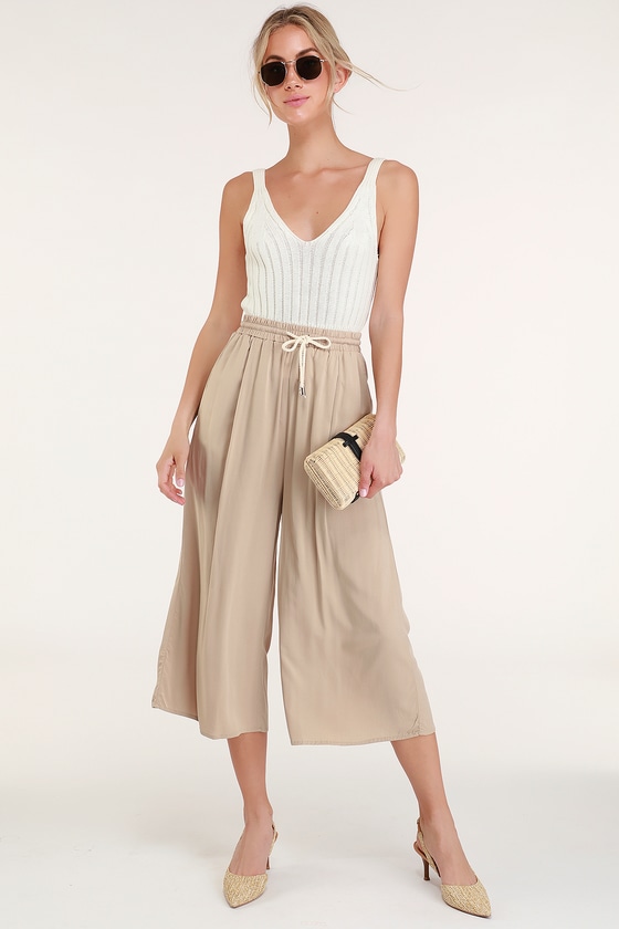 printed culotte pants