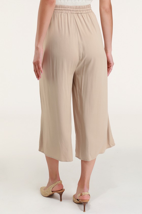 tan culotte trousers