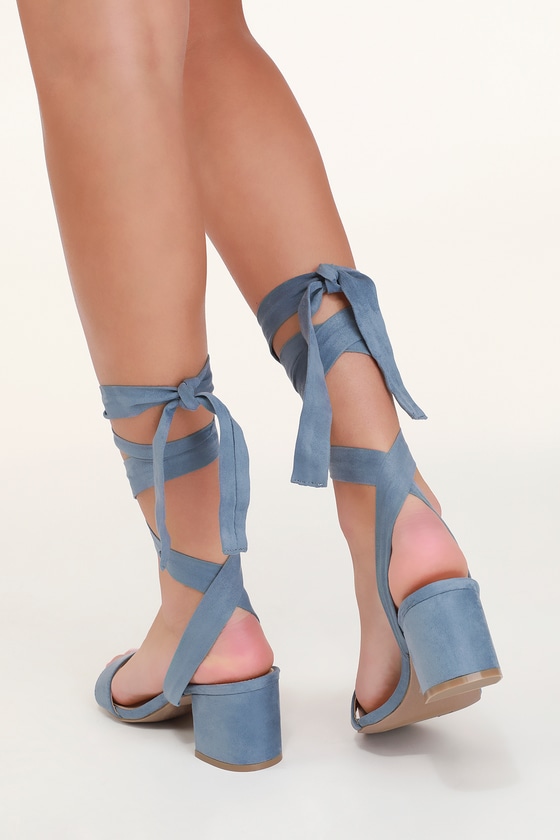 blue heels lace up