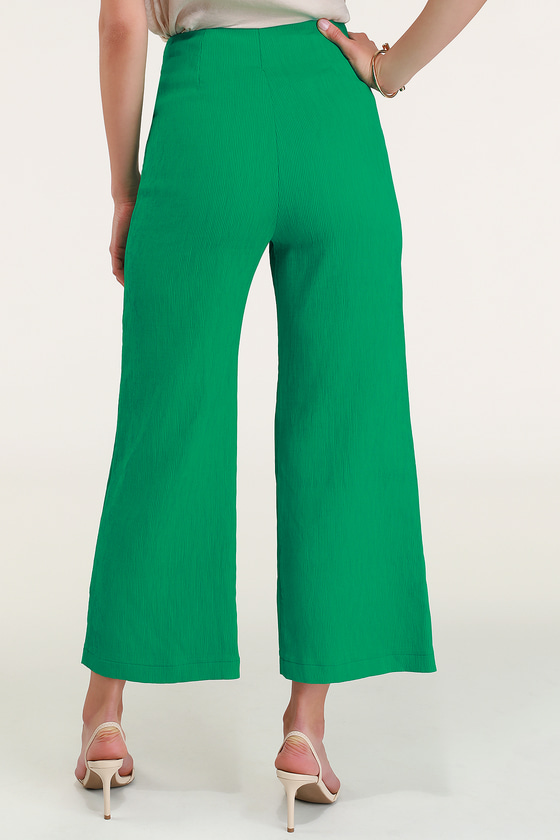 ASTR The Label Asher Trouser Pants - Wide-Leg Emerald Green Pants
