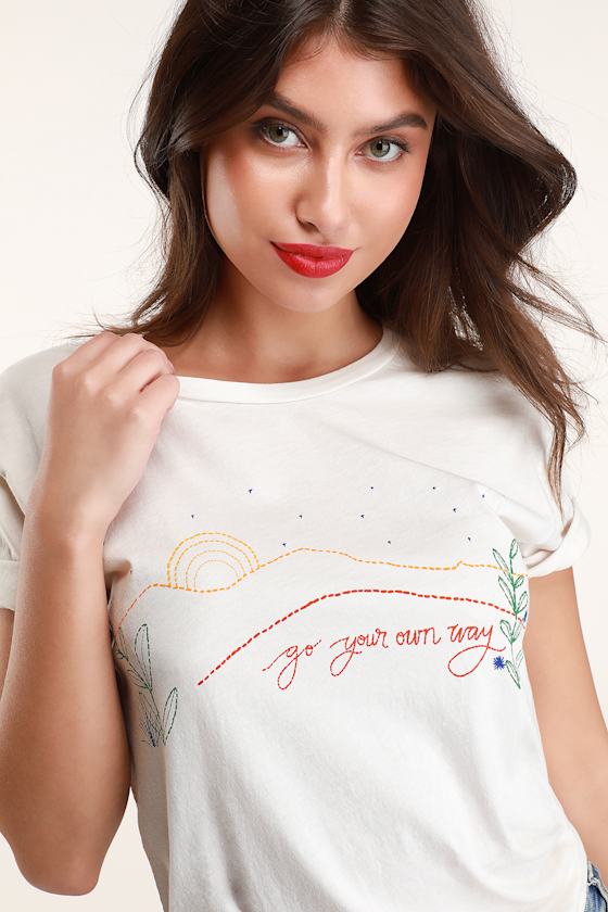 Go Your Own Way White Tee 4