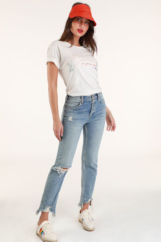Go Your Own Way White Tee 2