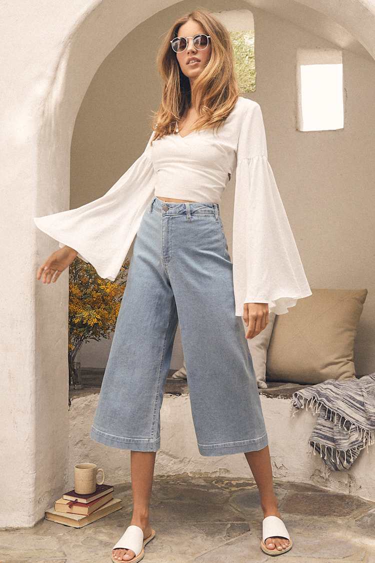 wide leg culotte jeans