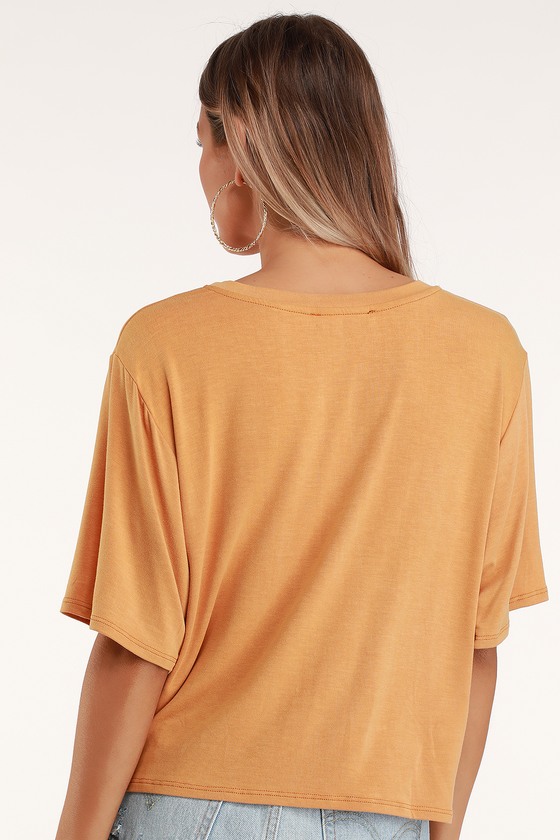 Cute Graphic Tee - Orange Graphic Tee - Oversized T-Shirt