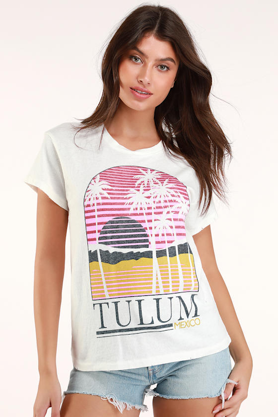 Perfect Boy Tulum White Distressed Graphic Tee 1