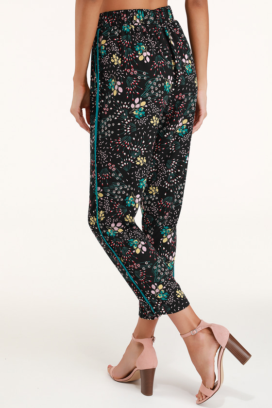 floral print pants womens