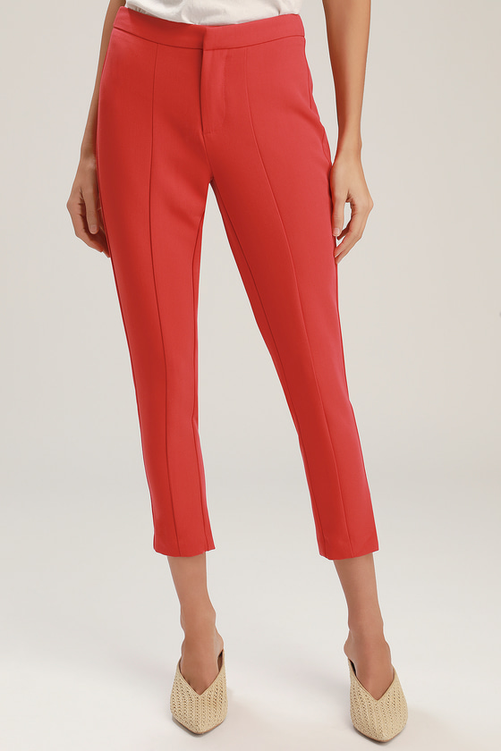red trouser pants