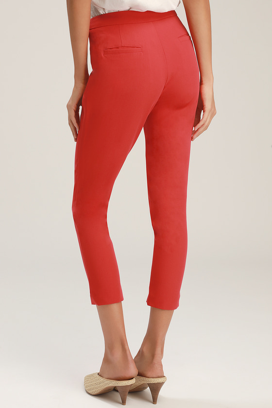 red trouser pants