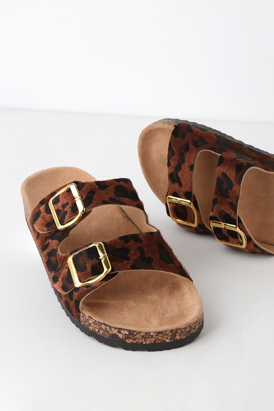 cute leopard sandals