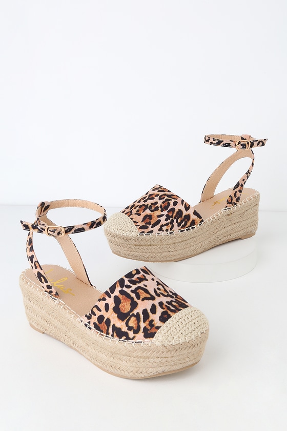 whistle Great oak Put away clothes Leopard Print Espadrilles - Flatform Shoes - Platform Sandals - Lulus