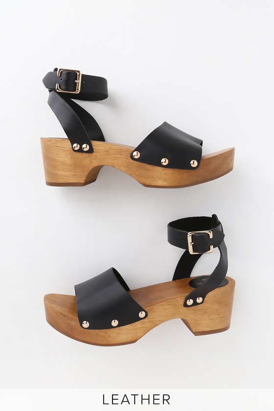 lulus willy cognac leather open toe clog sandals