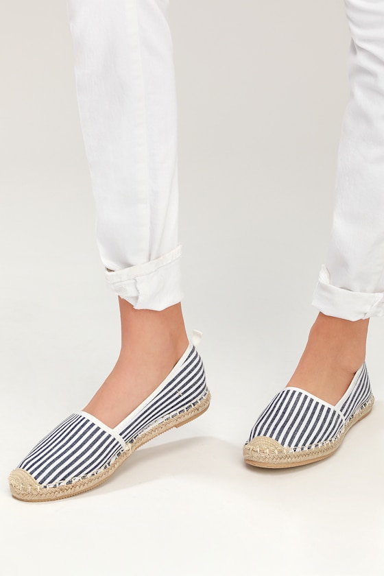 Gamila Blue Striped Slip-On Espadrille Sneakers 1