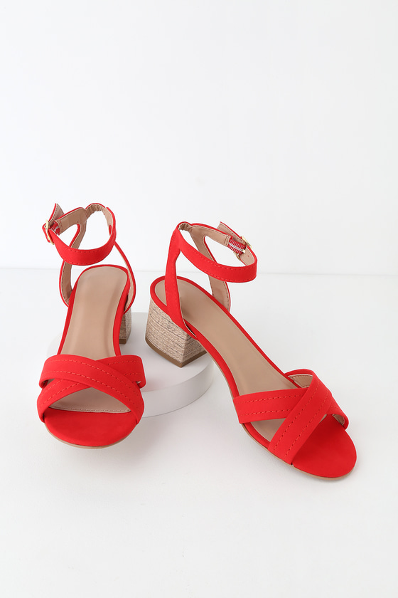 all red sandals