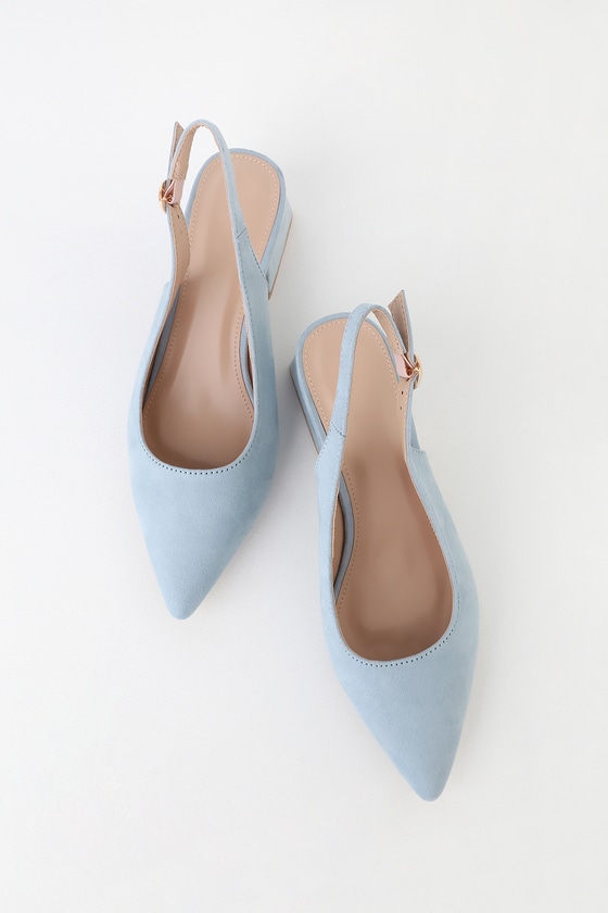 RAID Blue Suede Pumps - Slingback Pumps 