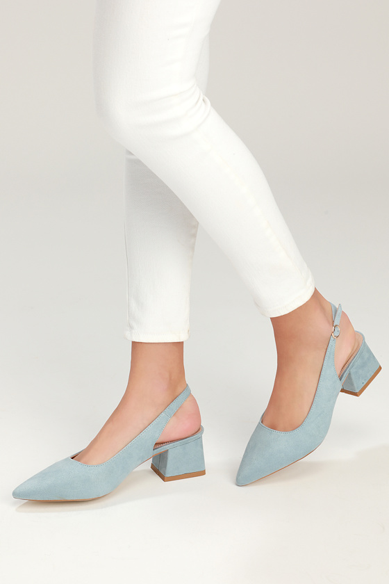 blue slingback pumps