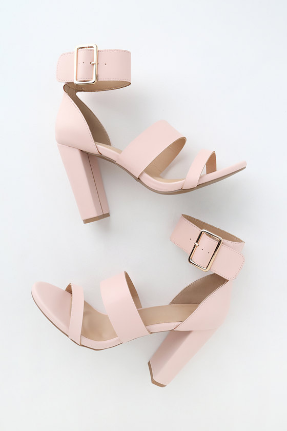 Margaret Light Blush Ankle-Strap Heels 2