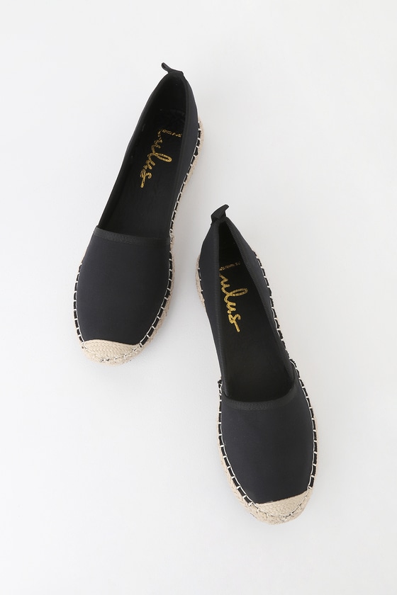 black slip on espadrilles