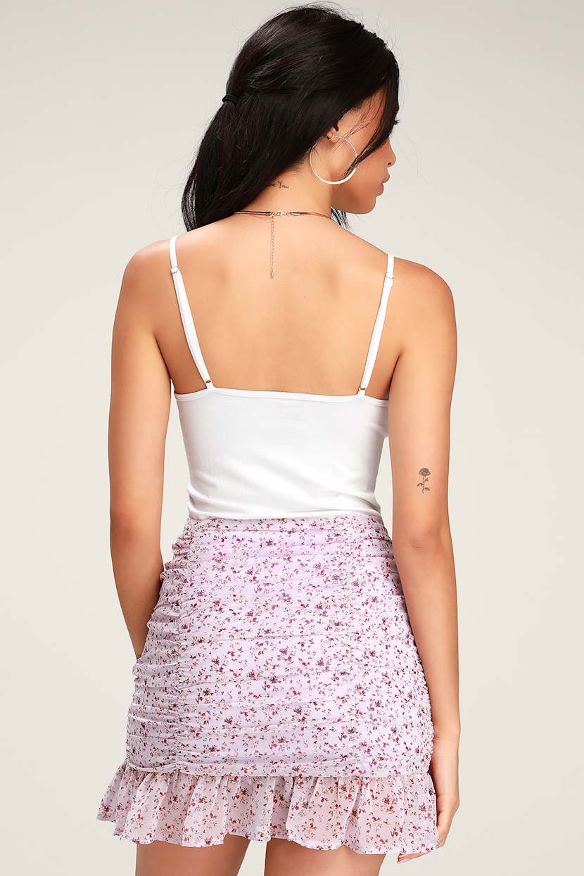 Sage the Label Delilah Mini Skirt - Purple Floral Print Skirt - Lulus