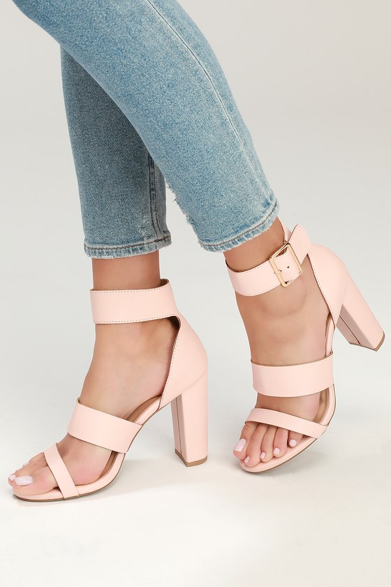 Details about   Blush Nude Ankle Strap Heels 