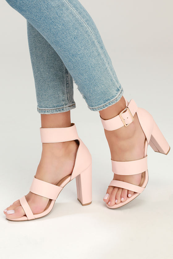 Margaret Light Blush Ankle-Strap Heels 4