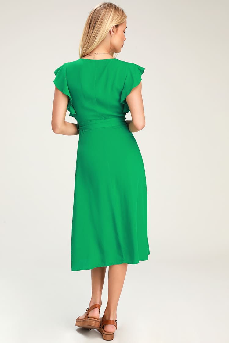 coast green dress Plunge Halter Neck Satin Forest Green Slip Dress main image 1