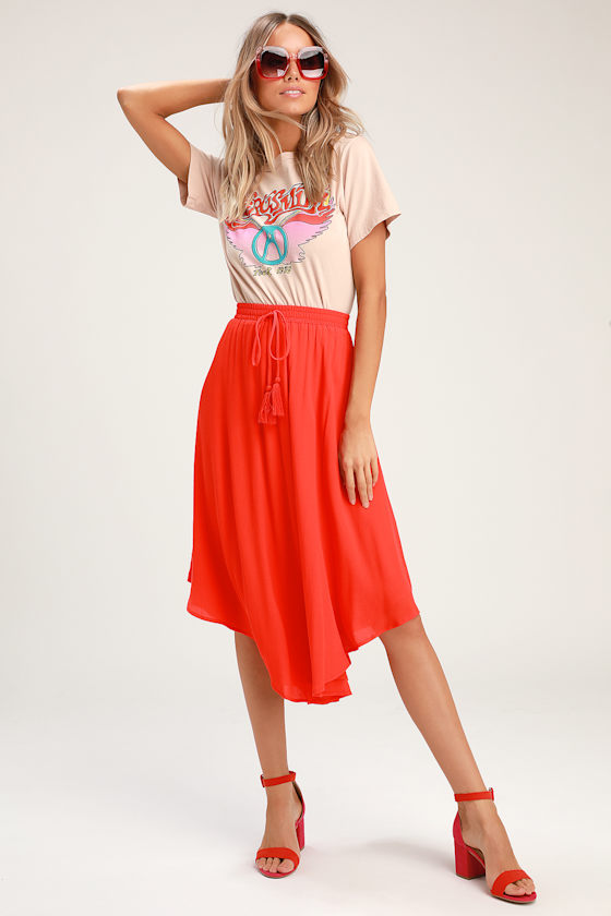Regatta Red Tassel Midi Skirt 1