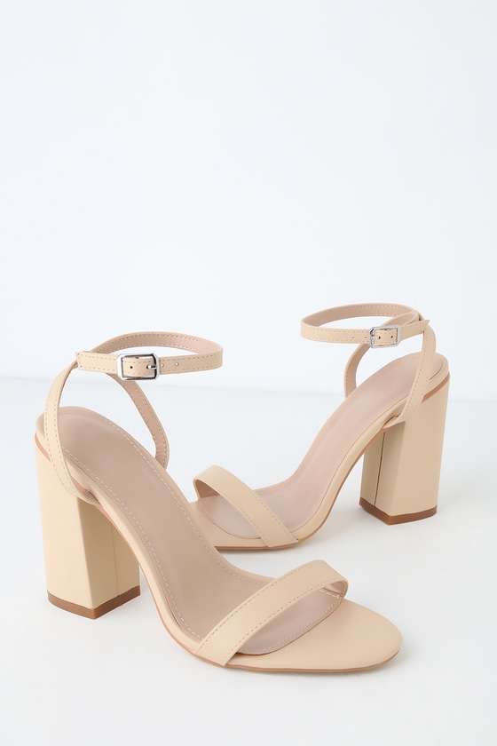Doheny Nude Ankle Strap Heels