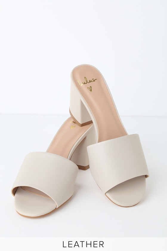 Lovely White Mules - Peep-Toe Mules 